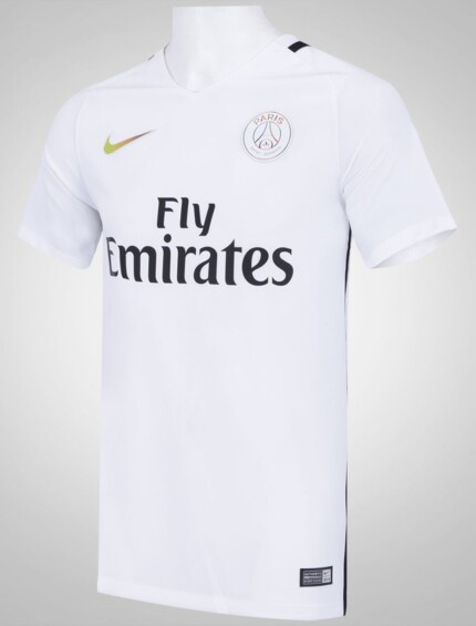 Camisa Paris Saint Germain (PSG) 2016/17 Third III - Retrô Masculina - Branca - Preta