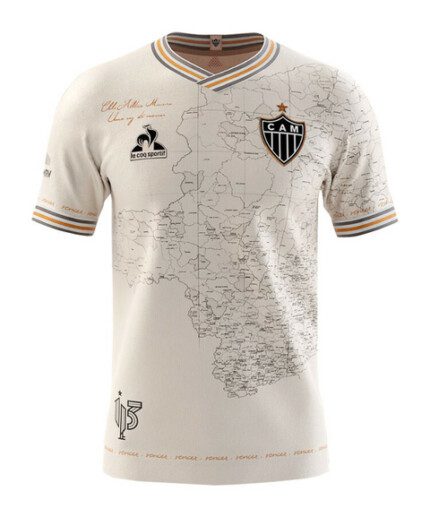 Camisa Atlético Mineiro 2021/22 - Retrô Masculina - Bege