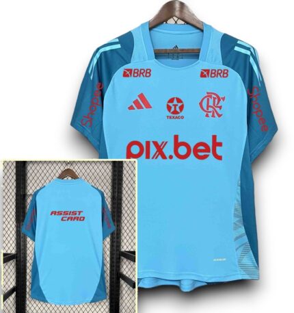 Camisa Flamengo 2025/26 Treino (Patrocínios) - Torcedor Masculina - Azul
