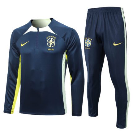 Conjunto Brasil 2023/24 Blusão e Calça de Treino - Azul Marinho