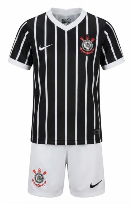Kit Infantil Corinthians 2026/27 - Preto - Branco