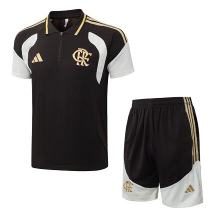 Kit Flamengo 2026/27 Camisa Polo e Shorts de Treino - Preto Branco