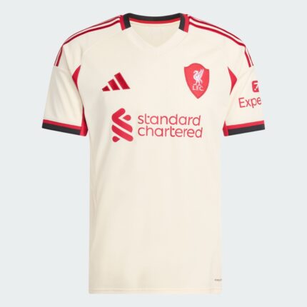Camisa Liverpool 2025/26 II - Torcedor Masculina - Bege - Vermelha