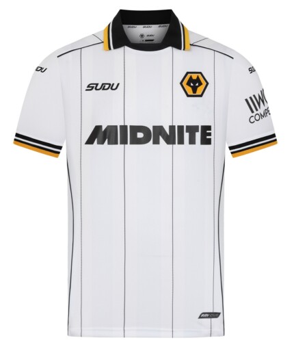Camisa Wolverhampton (Wolves) FC 2026/27 Away II - Torcedor Masculina - Branca - Preta