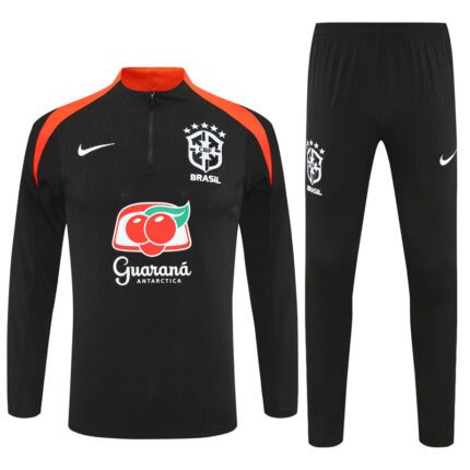 Conjunto Brasil 2026/27 Blusão e Calça de Treino - Preto - Laranja