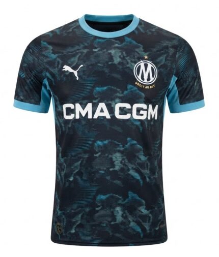 Camisa Olympique de Marseille 2026/27 II - Jogador Masculina - Azul - Preta