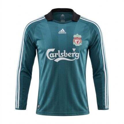 Camisa Liverpool 2008/09 Manga Longa - Retrô Masculina - Verde