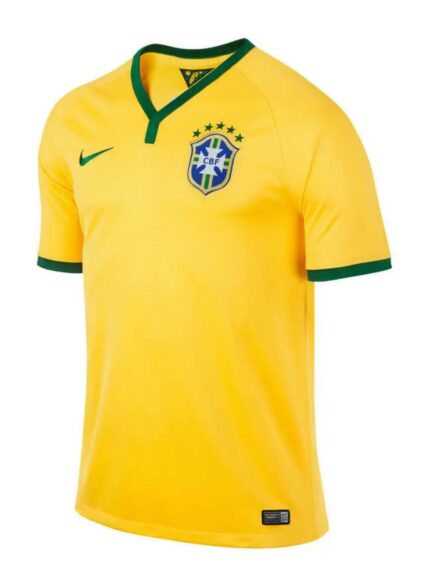 Camisa Brasil 2014 - Retrô Masculina - Amarela