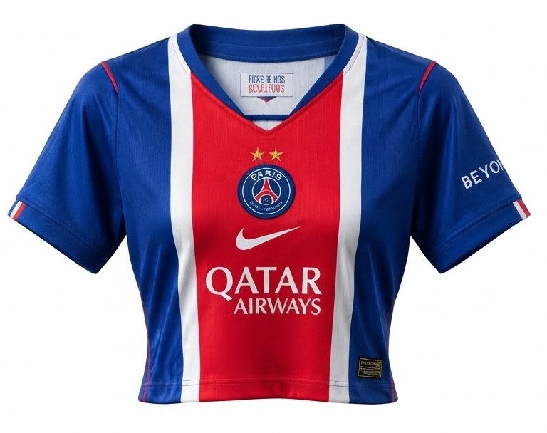Camisa_Cropped_Paris_Saint_Germain_(PSG)_202627_Home_I_Torcedor_Feminina_Azul_Vermelha_Branca