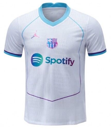 Camisa FC Barcelona 2026/27 Conceitual - Jogador Masculina - Branca - Azul