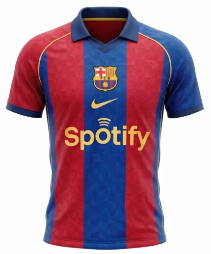 Camisa FC Barcelona 2026/27 Edição Especial Polo - Jogador Masculina - Azul - Vermelha