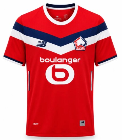 Camisa LOSC Lille 2026/27 Home I - Torcedor Masculina - Vermelha - Branca - Azul