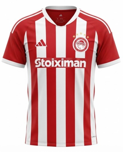 Camisa Olympiacos FC 2026/27 Home I - Torcedor Masculina - Vermelha - Branca