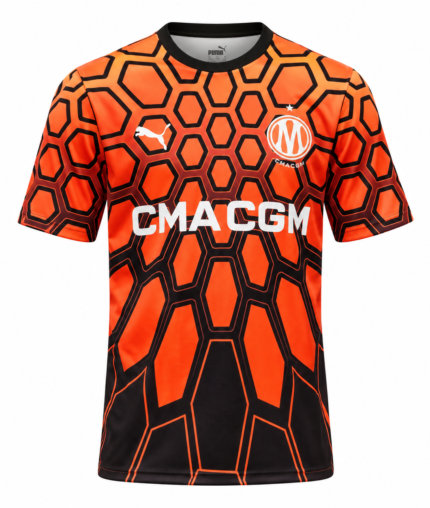 Camisa Olympique de Marseille 2026/27 Goleiro - Torcedor Masculina - Laranja - Amarela - Preta