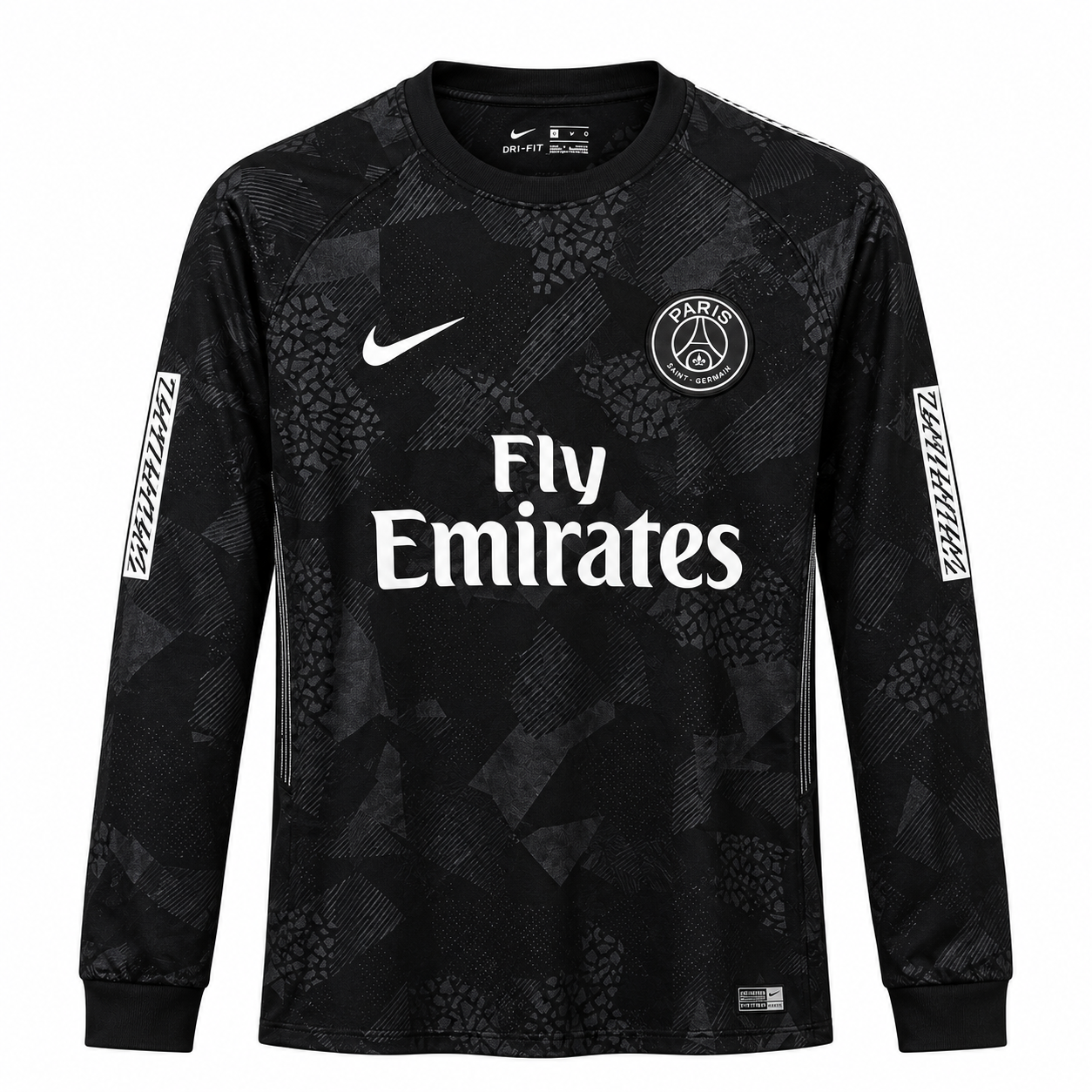 Camisa_Paris_Saint_Germain_(PSG)_201718_Third_III_Manga_Longa_Retrô_Masculina_Preta
