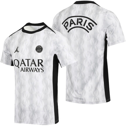Camisa Paris Saint Germain (PSG) 2026/27 Pré-Jogo Home I - Torcedor Masculina - Branca - Cinza - Preta