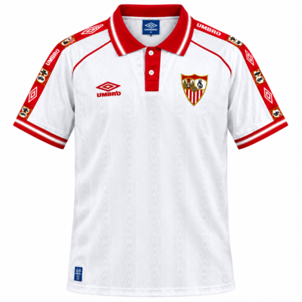 Camisa Sevilla FC 1998/2000 - Retrô Masculina - Vermelha - Branca