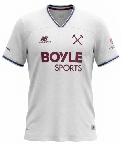Camisa West Ham 2026/27 Away II - Torcedor Masculina - Vermelha - Branca