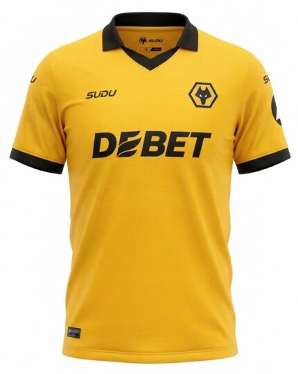 Camisa Wolverhampton (Wolves) FC 2025/26 Home I - Torcedor Masculina - Amarela - Preta