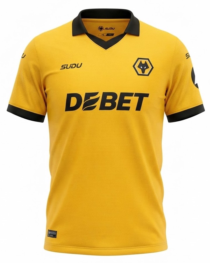 Camisa_Wolverhampton_(Wolves)_FC_202526_Home_I_Torcedor_Masculina_Amarela_Preta