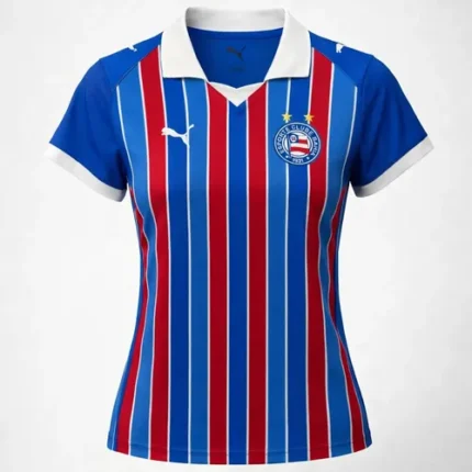 Camisa Bahia 2026/27 Polo - Torcedor Feminina - Azul - Vermelha - Branca - Tricolor