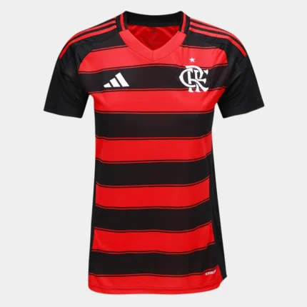 Camisa Flamengo 2025/26 - Torcedor Feminina - Vermelha Preta (Rubro-Negra)