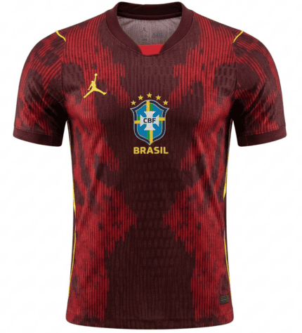Camisa Brasil 2026/27 Conceitual Jordan - Jogador Masculina - Vermelha - Preta