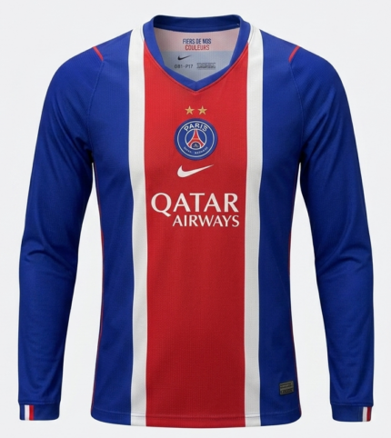 Camisa Paris Saint Germain (PSG) 2026/27 - Manga Longa - Torcedor Masculina - Azul Vermelha