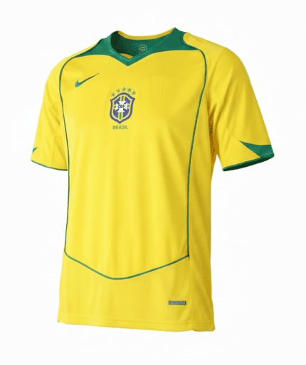 Camisa Brasil 2004 - Retrô Masculina - Amarela - Verde