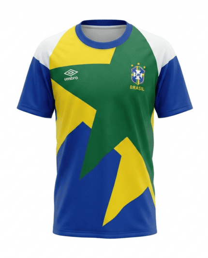 Camisa Brasil 1994 Pré-Jogo/Treino - Retrô Masculina - Azul - Verde - Amarela - Branca