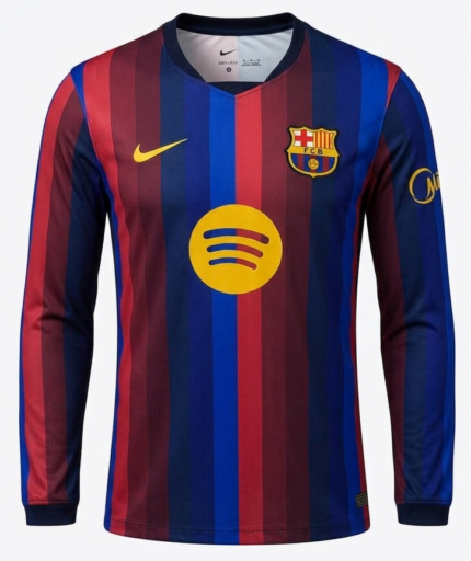 Camisa FC Barcelona 2026/27 - Manga Longa - Torcedor Masculina - Azul Grená