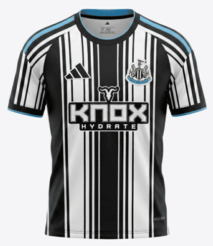 Camisa Newcastle United FC 2026/27 - Torcedor Masculina - Branca Preta Azul