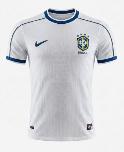 Camisa Brasil 1998 - Retrô - Jogador Masculina - Branca
