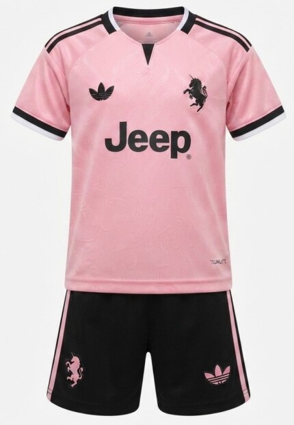 Kit Infantil Juventus 2026/27 - Rosa Preto