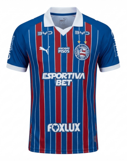 Camisa Bahia 2026/27 Polo - Patrocínios - Torcedor Masculina - Vermelha - Azul - Tricolor