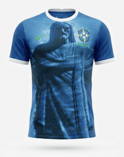 Camisa Brasil 2025/26 Cristo Redentor - Jogador Masculina - Azul - Branca