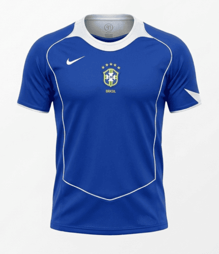 Camisa Brasil 2004 - Retrô Masculina - Azul