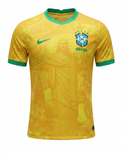 Camisa Brasil 2025/26 Cristo Redentor - Jogador Masculina - Amarela - Verde