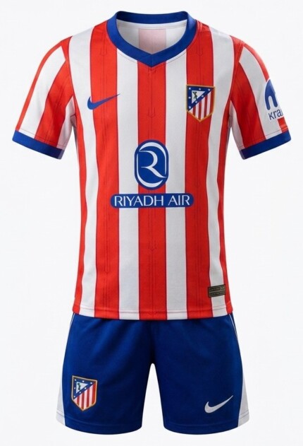 Kit Infantil Atlético de Madrid 2025/26 - Vermelho Branco Azul