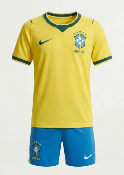 Kit Infantil Brasil 2026/27 - Verde - Amarela