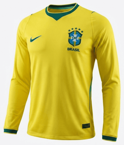 Camisa Brasil 2026/27 Manga Longa - Torcedor Masculina - Amarela - Verde