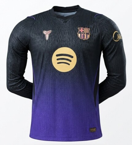 Camisa FC Barcelona 2026/27 Kobe Bryant - Manga Longa - Jogador Masculina - Preta Roxa