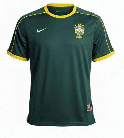 Camisa Brasil 1998 Goleiro - Retrô Masculina - Verde