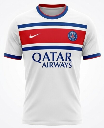 Camisa Paris Saint Germain (PSG) 2026/27 - Torcedor Masculina - Branca Vermelha Azul