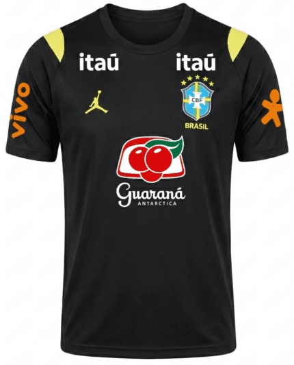 Camisa Brasil 2026/27 Treino Patrocínios - Torcedor Masculina - Preta