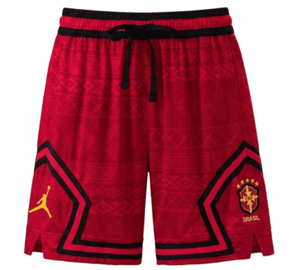 Calção Shorts Brasil Basquete 2026/27 Jordan - Vermelha - Preta