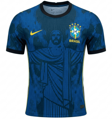 Camisa Brasil 2026/27 Cristo Redentor - Jogador Masculina - Azul - Preta