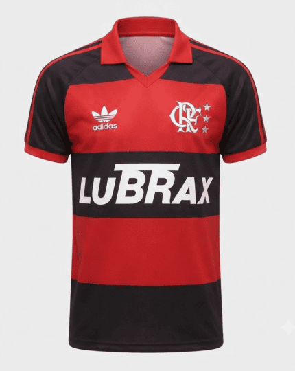 Camisa Flamengo 1987 - Retrô Masculina - Vermelha Preta (Rubro-Negra)
