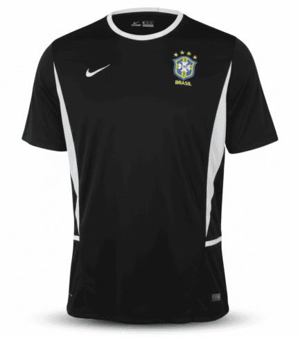 Camisa Brasil 2002 Goleiro - Retrô Masculina - Preta - Branca