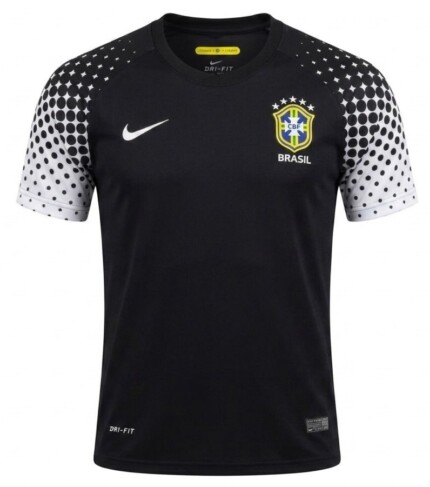 Camisa Brasil 2010 Goleiro - Retrô Masculina - Preta Branca